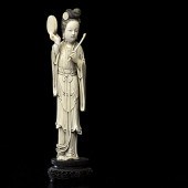 Carved and Inked Ivory Musicia