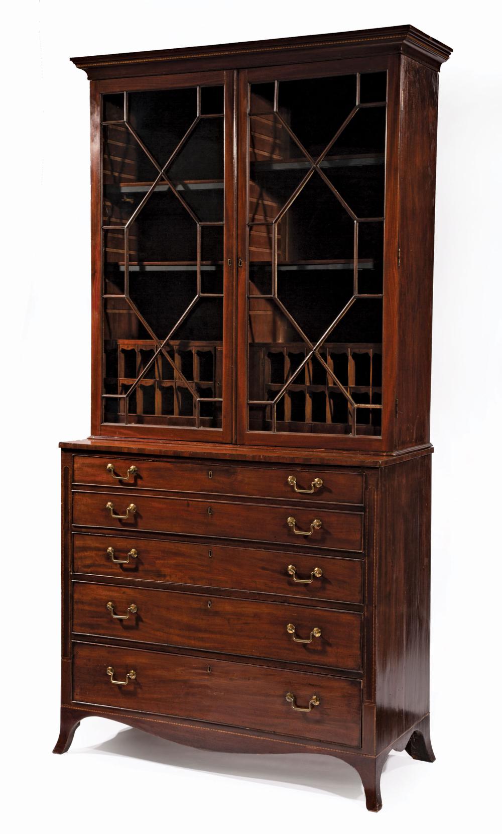 CARVED AND INLAID MAHOGANY