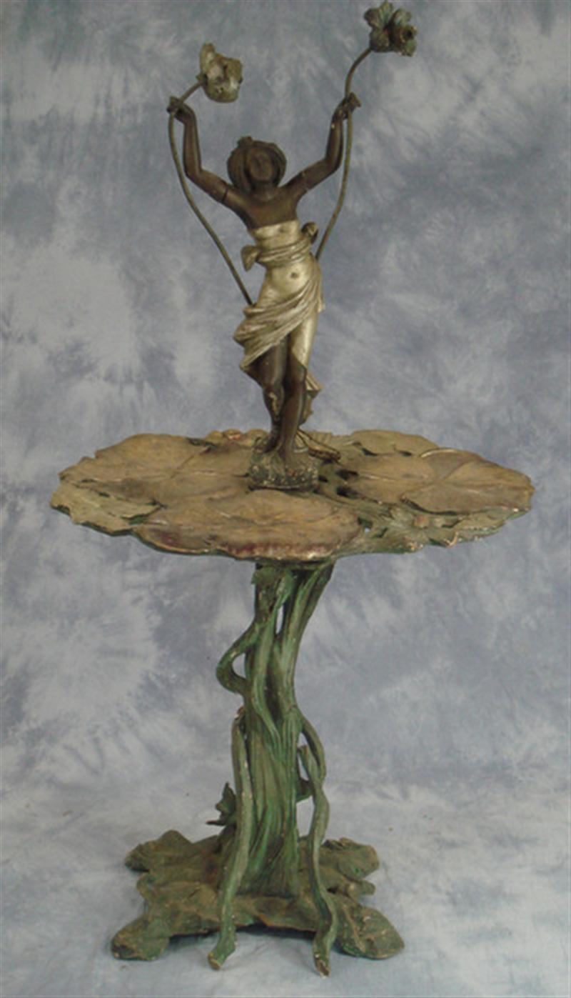 Carved and painted Art Nouveau
