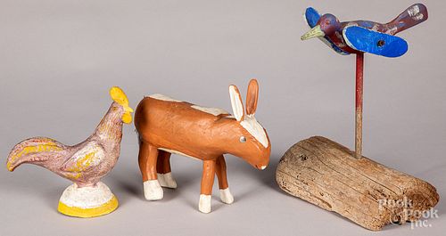 CARVED AND PAINTED BIRD