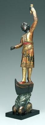 Carved and painted blackamoor