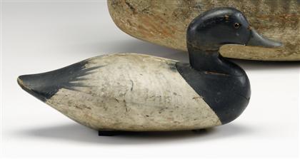Carved and painted bluebill decoy