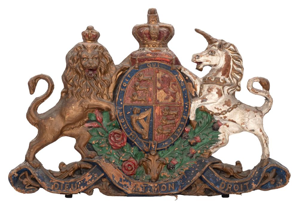 CARVED AND PAINTED BRITISH ROYAL