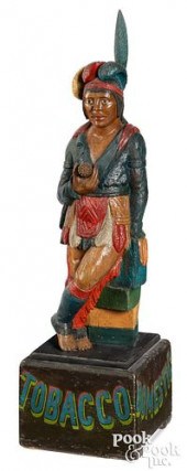 CARVED AND PAINTED CIGAR STORE