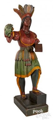 CARVED AND PAINTED CIGAR STORE