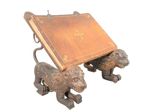 CARVED AND PAINTED CONTINENTAL BOOK