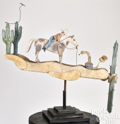 CARVED AND PAINTED COWBOY ON H