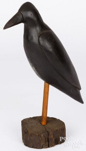 CARVED AND PAINTED CROW DECOY<