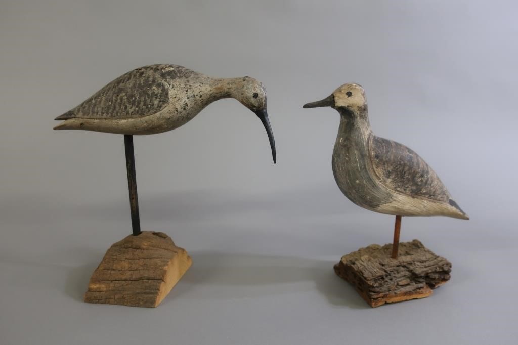 Carved and painted curlew brd, 10"h