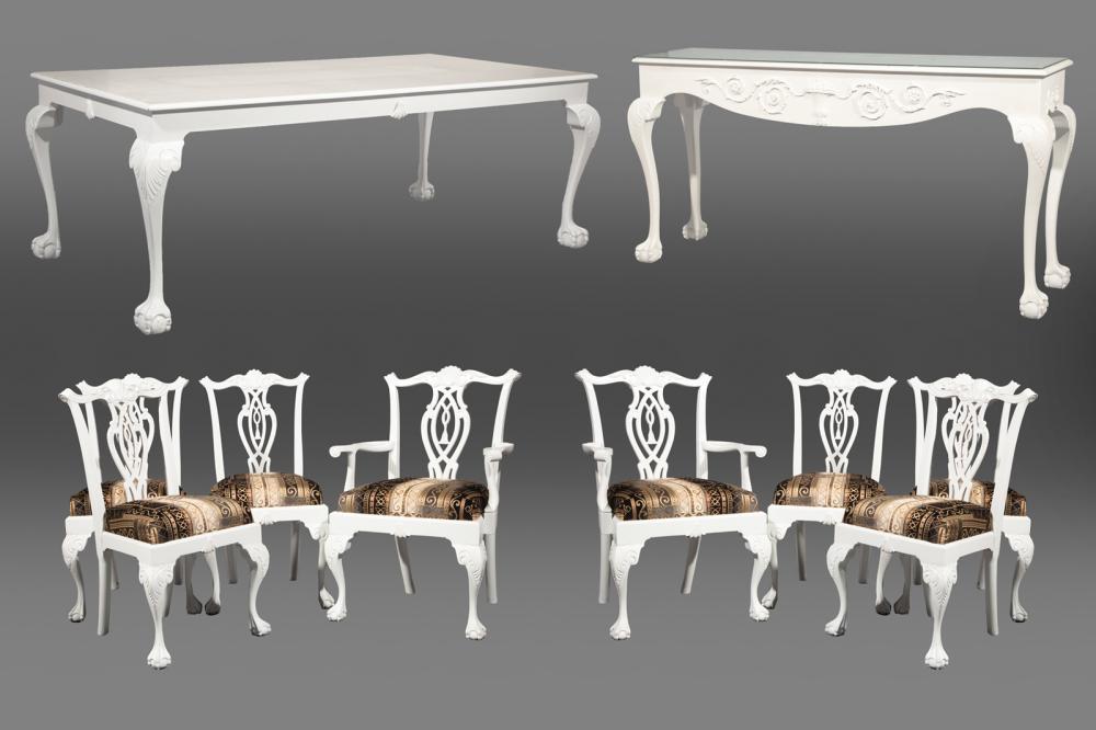 CARVED AND PAINTED DINING ROOM