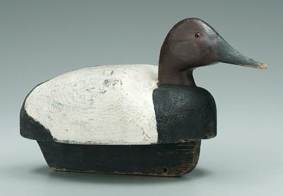Carved and painted duck decoy, flat