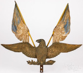 CARVED AND PAINTED EAGLE AND F
