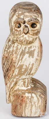 CARVED AND PAINTED FENCE POST