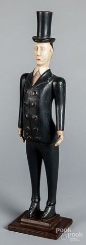 CARVED AND PAINTED FIGURE OF A