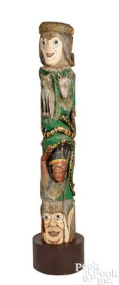 CARVED AND PAINTED FOLK ART TO