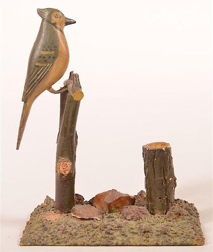 CARVED AND PAINTED FOLK ART BLUE