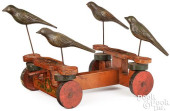 CARVED AND PAINTED FOUR BIRD P