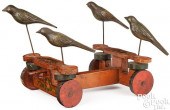 CARVED AND PAINTED FOUR BIRD P