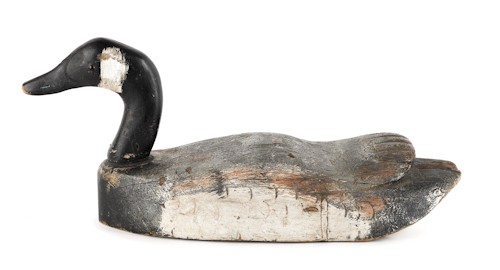 Carved and painted goose decoy