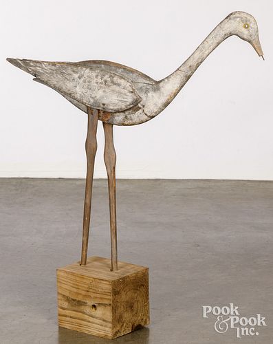 CARVED AND PAINTED HERON, CA.