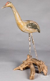CARVED AND PAINTED HERON CONFI