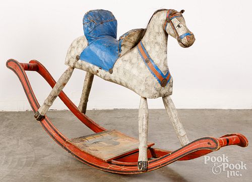 CARVED AND PAINTED HOBBY HORSE,