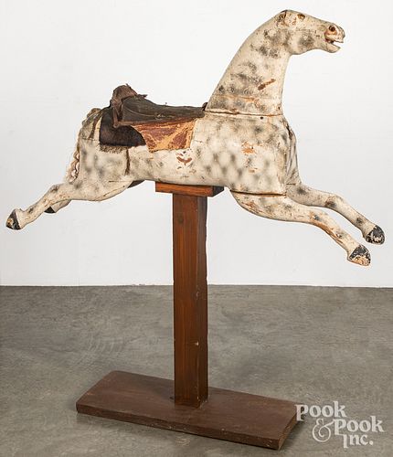 CARVED AND PAINTED HOBBY HORSE,