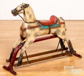 CARVED AND PAINTED HOBBY HORSE