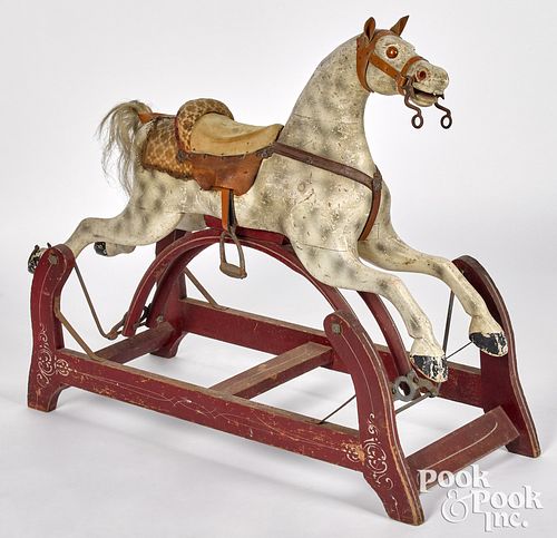 CARVED AND PAINTED HOBBY HORSE,