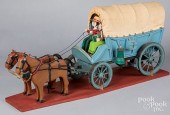 CARVED AND PAINTED HORSE DRAWN
