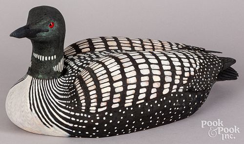 CARVED AND PAINTED LOON