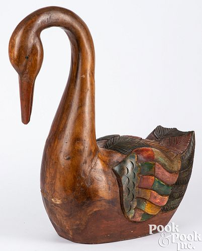 CARVED AND PAINTED MAHOGANY