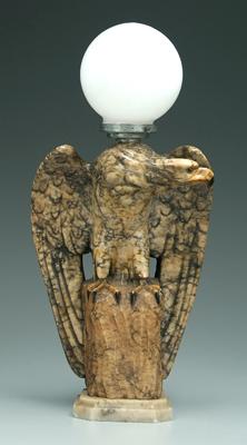 Carved and painted marble eagle