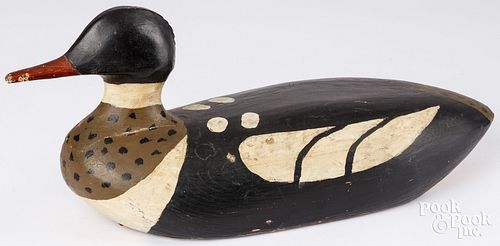 CARVED AND PAINTED MERGANSER DUCK