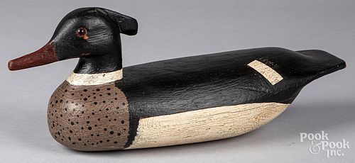 CARVED AND PAINTED MERGANSER DUCK