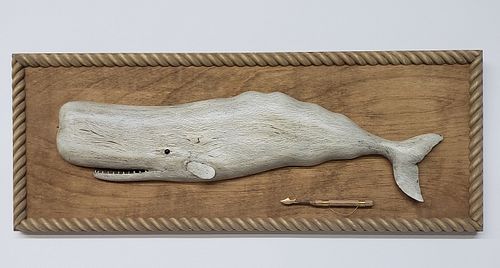 CARVED AND PAINTED MOBY DICK