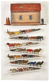 CARVED AND PAINTED NOAH'S ARK,