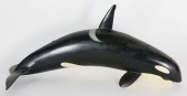 CARVED AND PAINTED ORCA WHALE