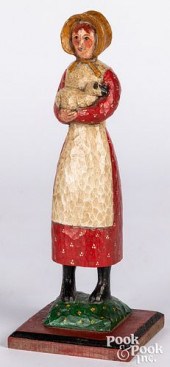 CARVED AND PAINTED PINE FIGURE