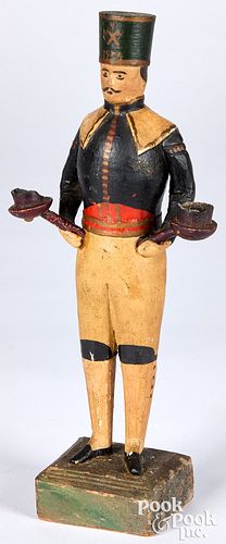 CARVED AND PAINTED PINE FIGURE OF
