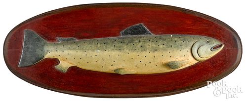 CARVED AND PAINTED SALMON FISH