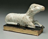 Carved and painted sheep, recu