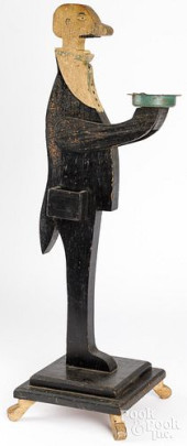 CARVED AND PAINTED SILENT BUTL
