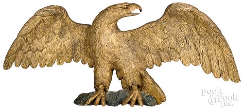CARVED AND PAINTED SPREAD WINGED