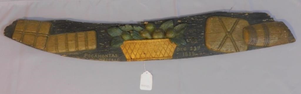 CARVED AND PAINTED STERNBOARD