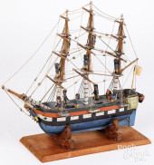 CARVED AND PAINTED TALL SHIP M