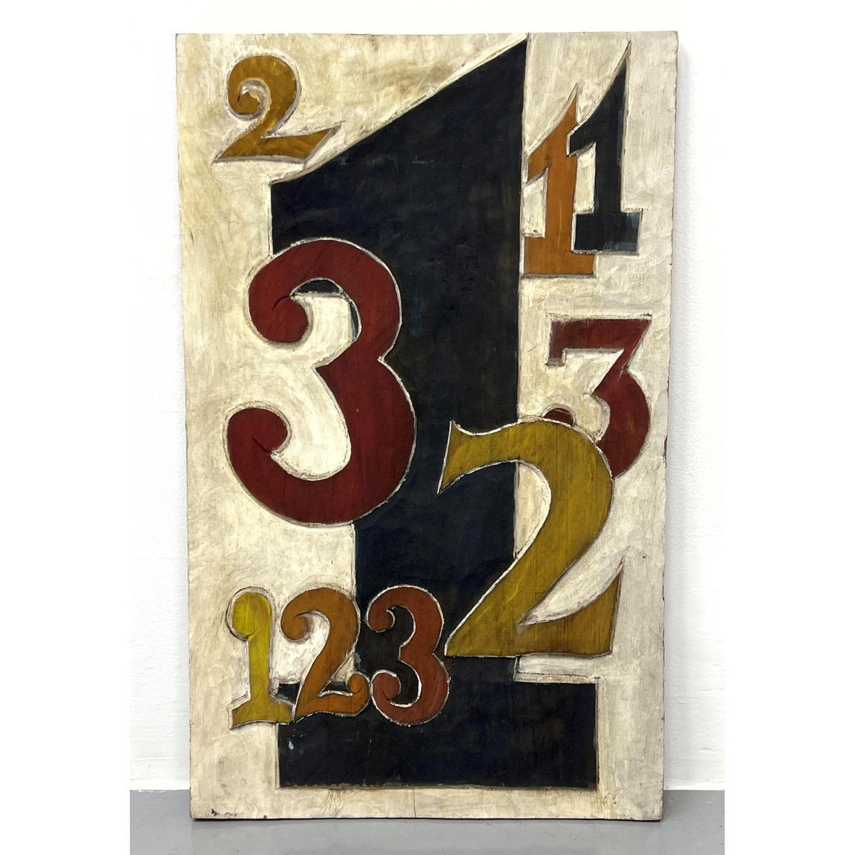Carved and Painted Wall Plaque.