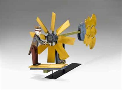 Carved and painted whirligig with