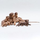 CARVED AND PAINTED WOOD MOM AN
