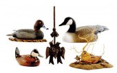 Carved and painted wood waterf